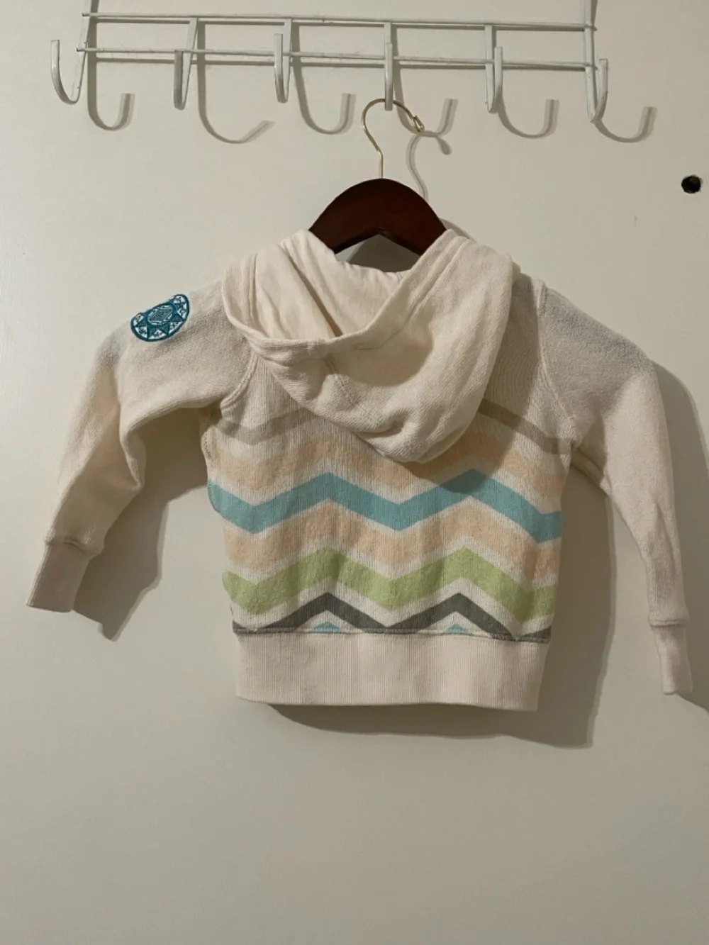 Roxy Baby Bohemian Chevron Zip-Up Hoodie - Ivory/Pastel - 18-24M